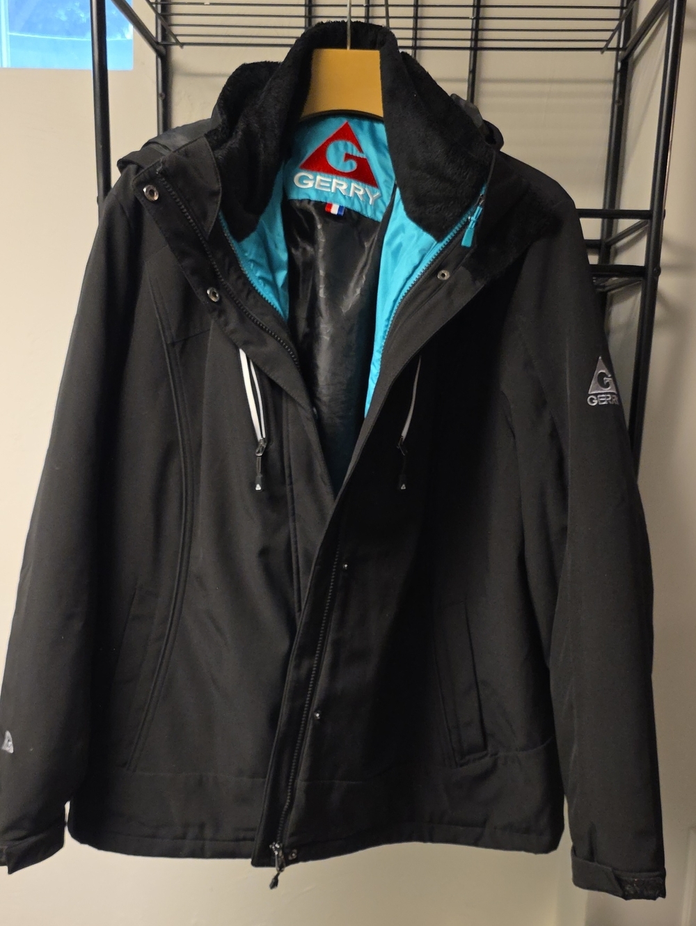 Gerry Black Women's Ski Winter Jacket with  Zipout Turquoise Lining
